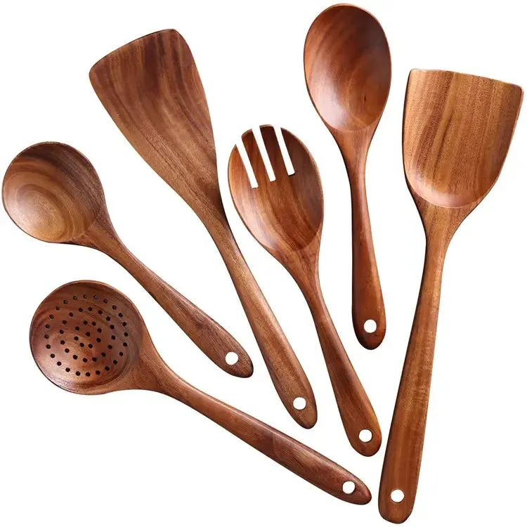 مجموعة من 7 قطع شهيرة من الخشب -  Set of 7 Popular Wooden Kitchen Supplies