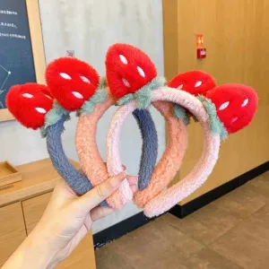 ربطة رأس فراولة لطيفة للنساء ربطة شعر محشوة . Cute Strawberry Headband for Women Stuffed