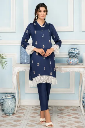 2 Pcs Embroidered Ready To Wear Linen Dress By ZAIWA 12