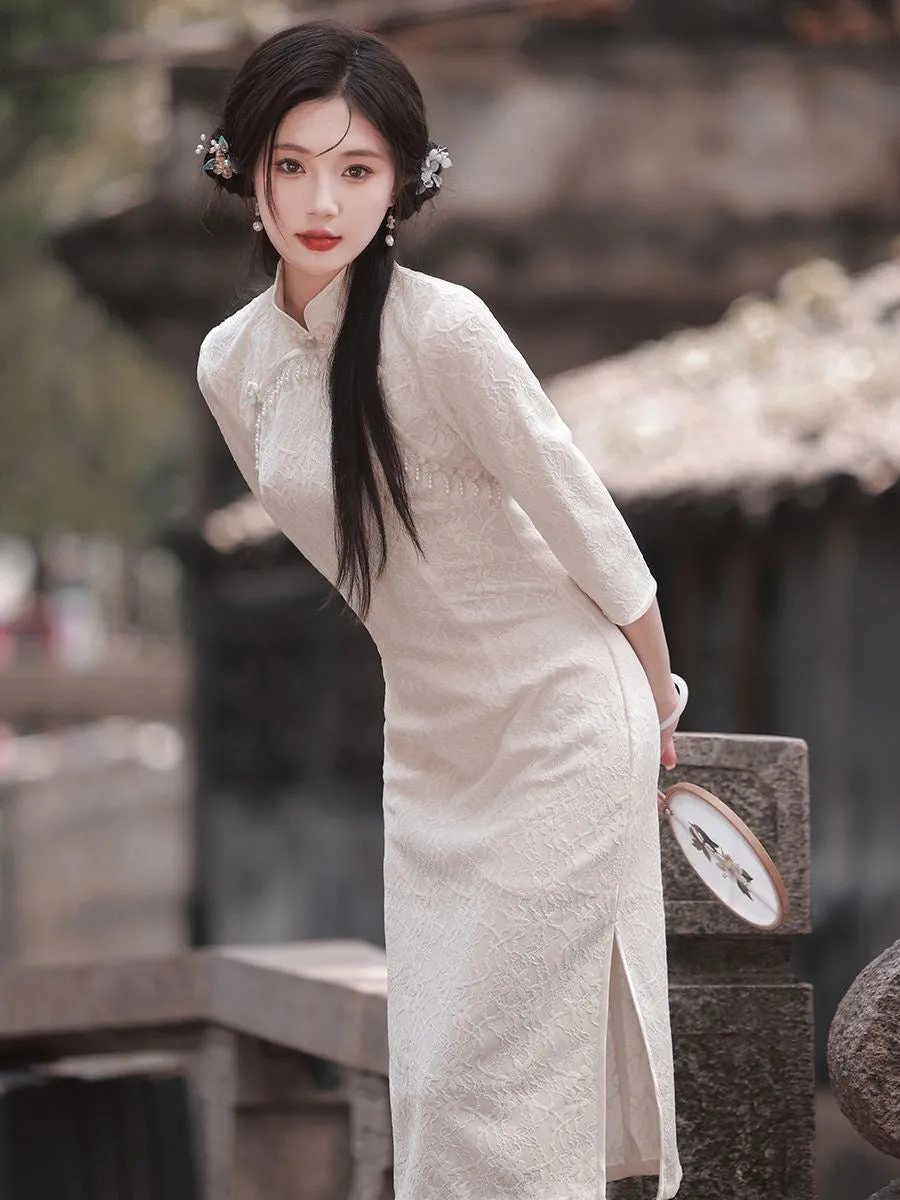 3/4 Sleeve Midi Cheongsam, Selene