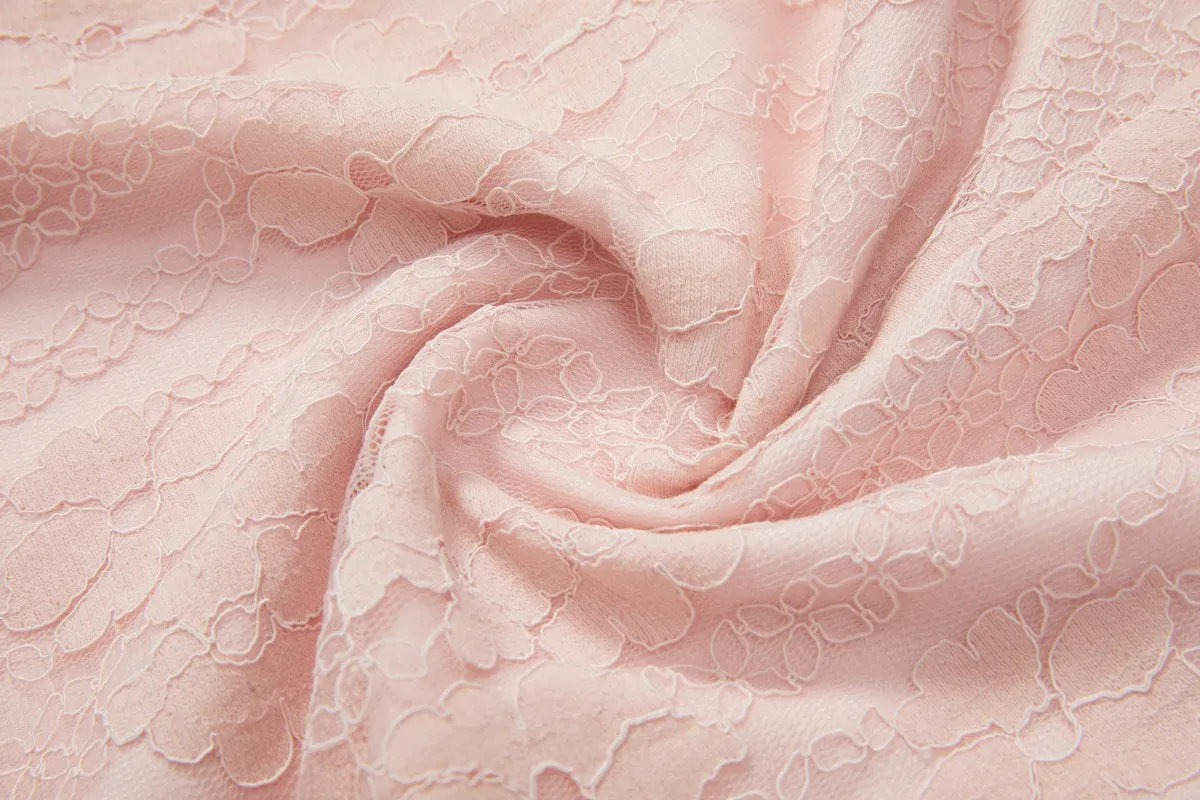 Amaya Plus Size Pink Lace Qipao