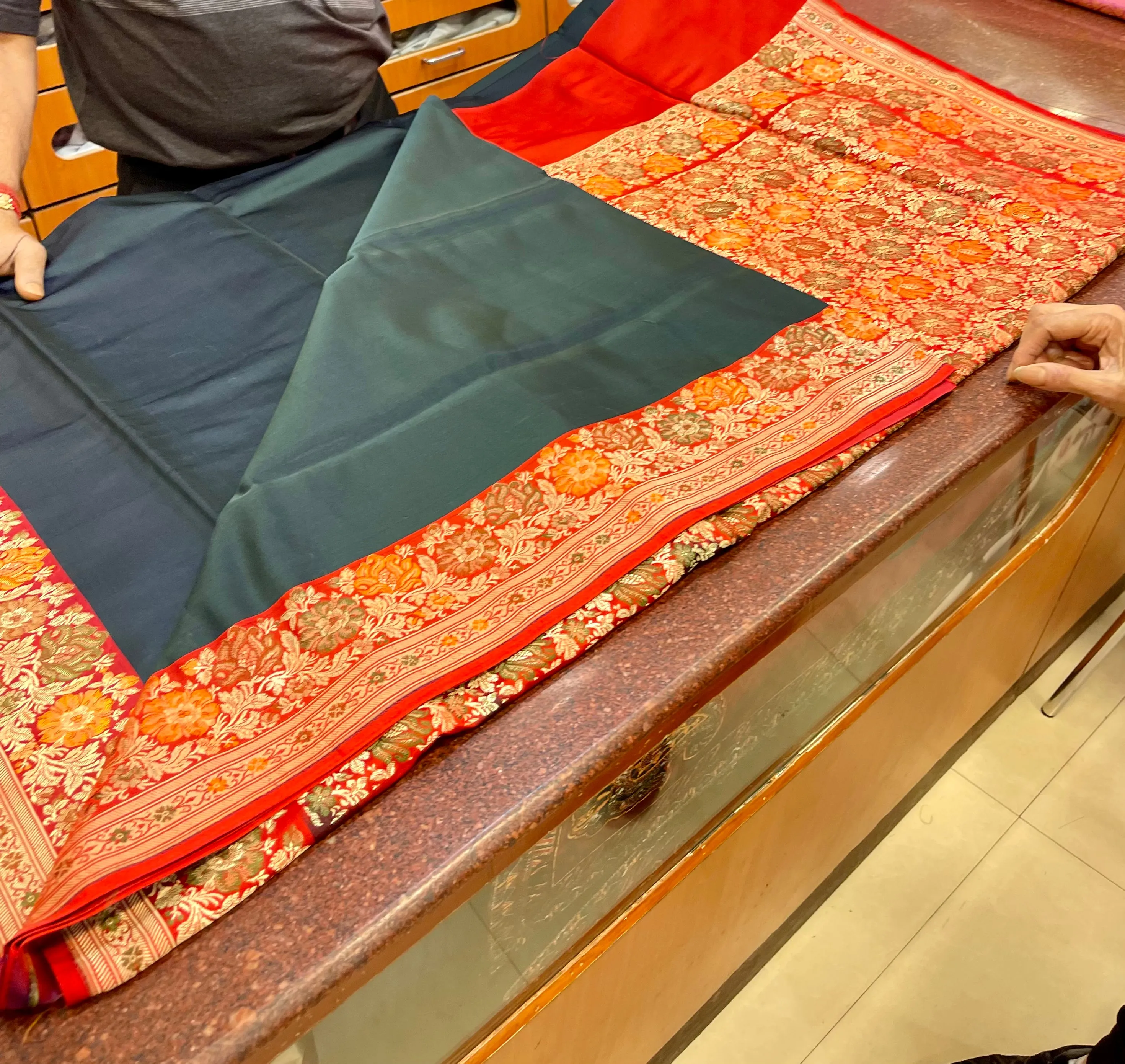 BLACK VALKALAM KATAN SILK ANCHAL BANARASI SILK SAREE