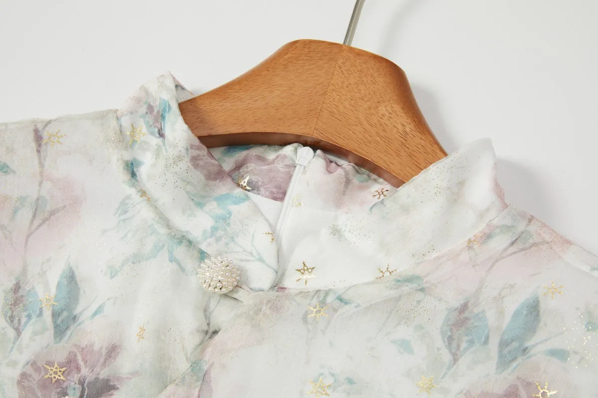 Blakely Plus Size Floral Chinese Dress