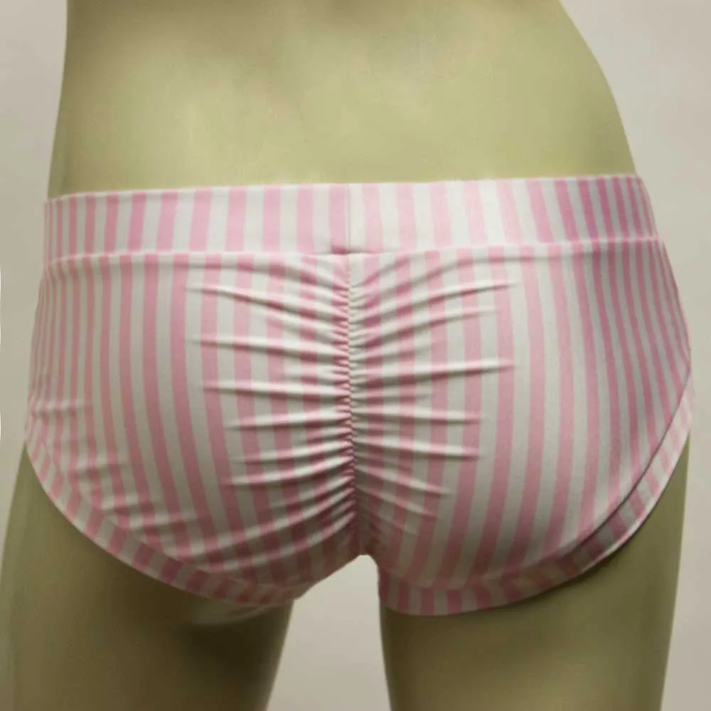Booty Short- Pink and White Stripe