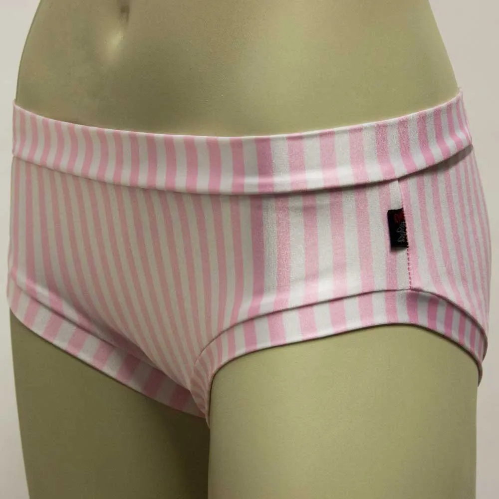 Booty Short- Pink and White Stripe
