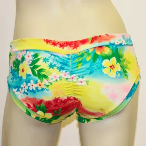 Booty Short- Yellow Tropical