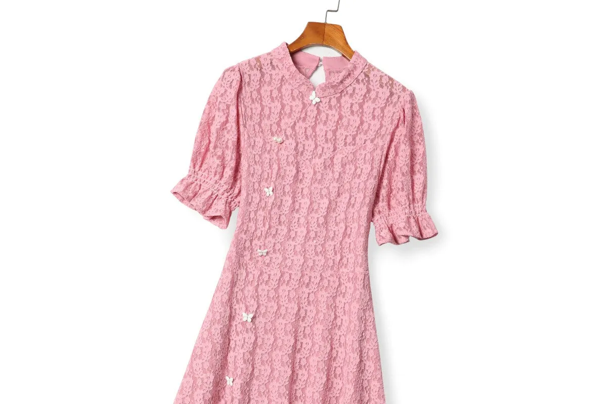 Kaia Plus Size Lace Qipao Dress