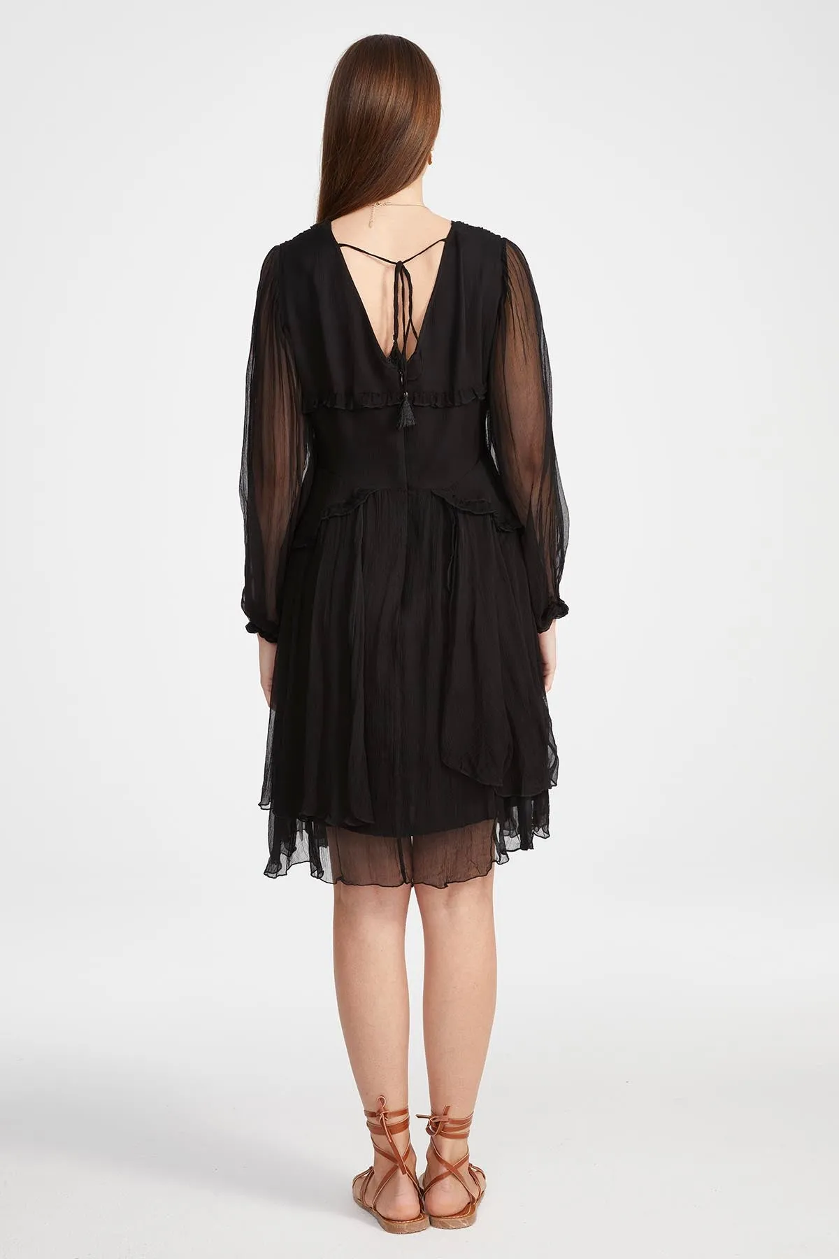 Kirat Mini Silk Dress in Black