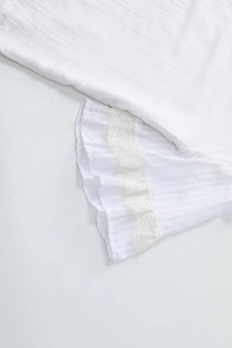 Laylin Plus Size White Qipao Blouse and Skirt Set