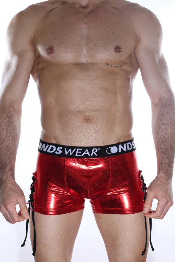 Metallic Look Tie-side Mens Shorts - BLOWOUT SALE!