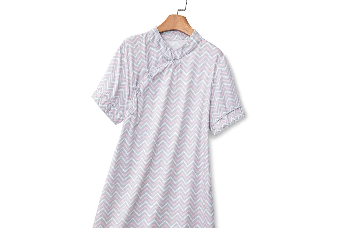 Petula Plus Size Chevron Casual Qipao