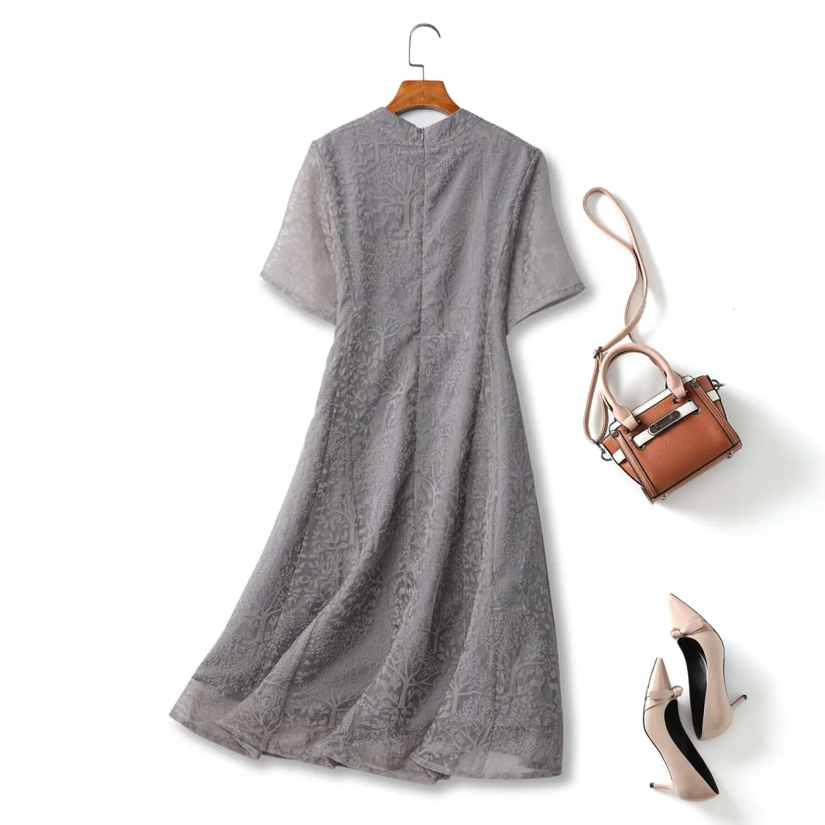 Phoebe Plus Size Grey Qipao Dress