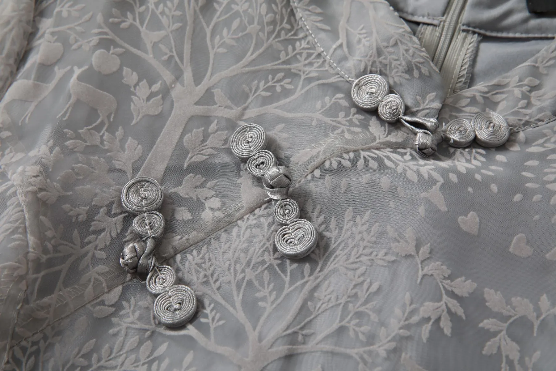 Phoebe Plus Size Grey Qipao Dress