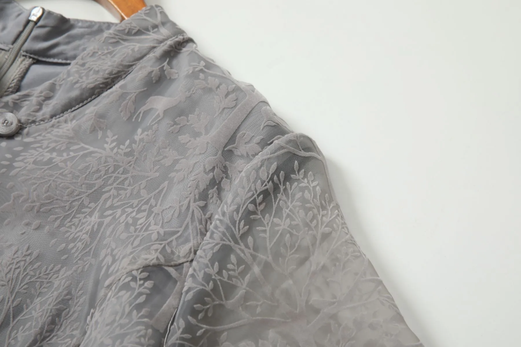 Phoebe Plus Size Grey Qipao Dress