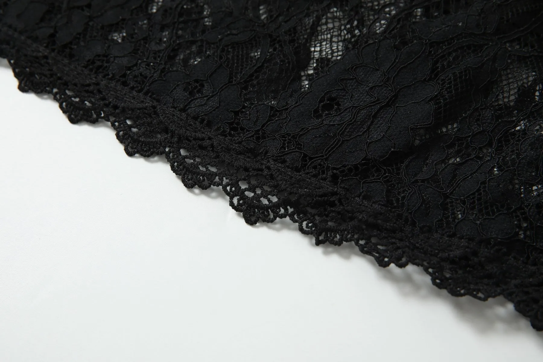 Plus Size Black Lace Qipao