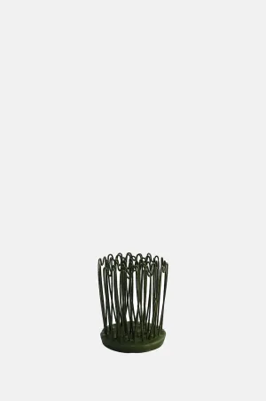 Round Hairpin Flower Holder 2" Green