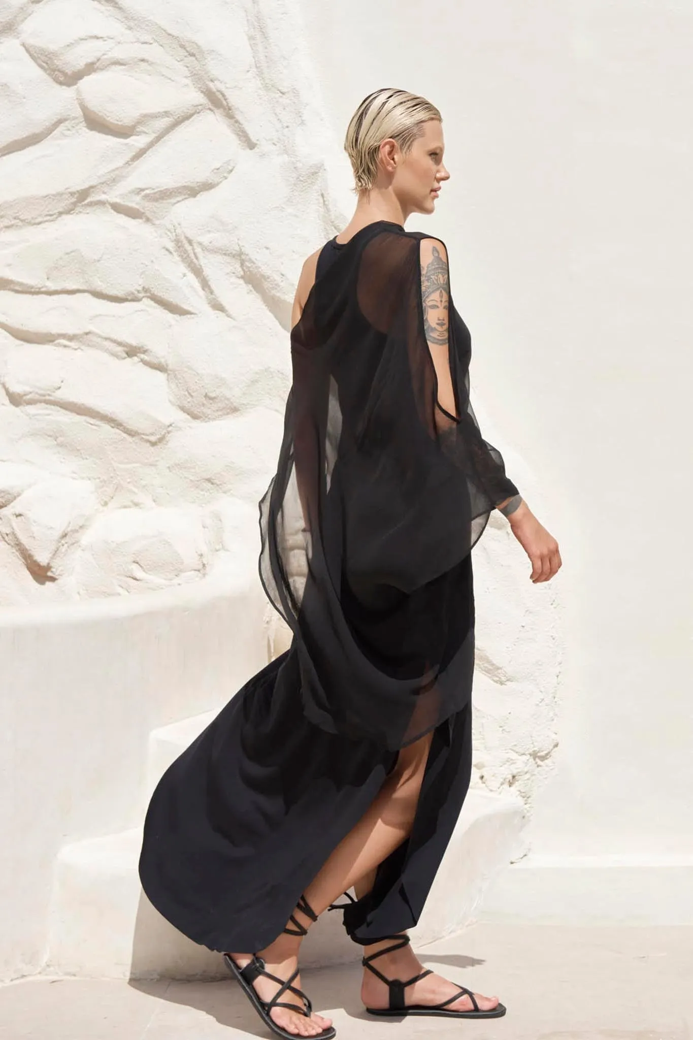 Silk Sheer long Blouse