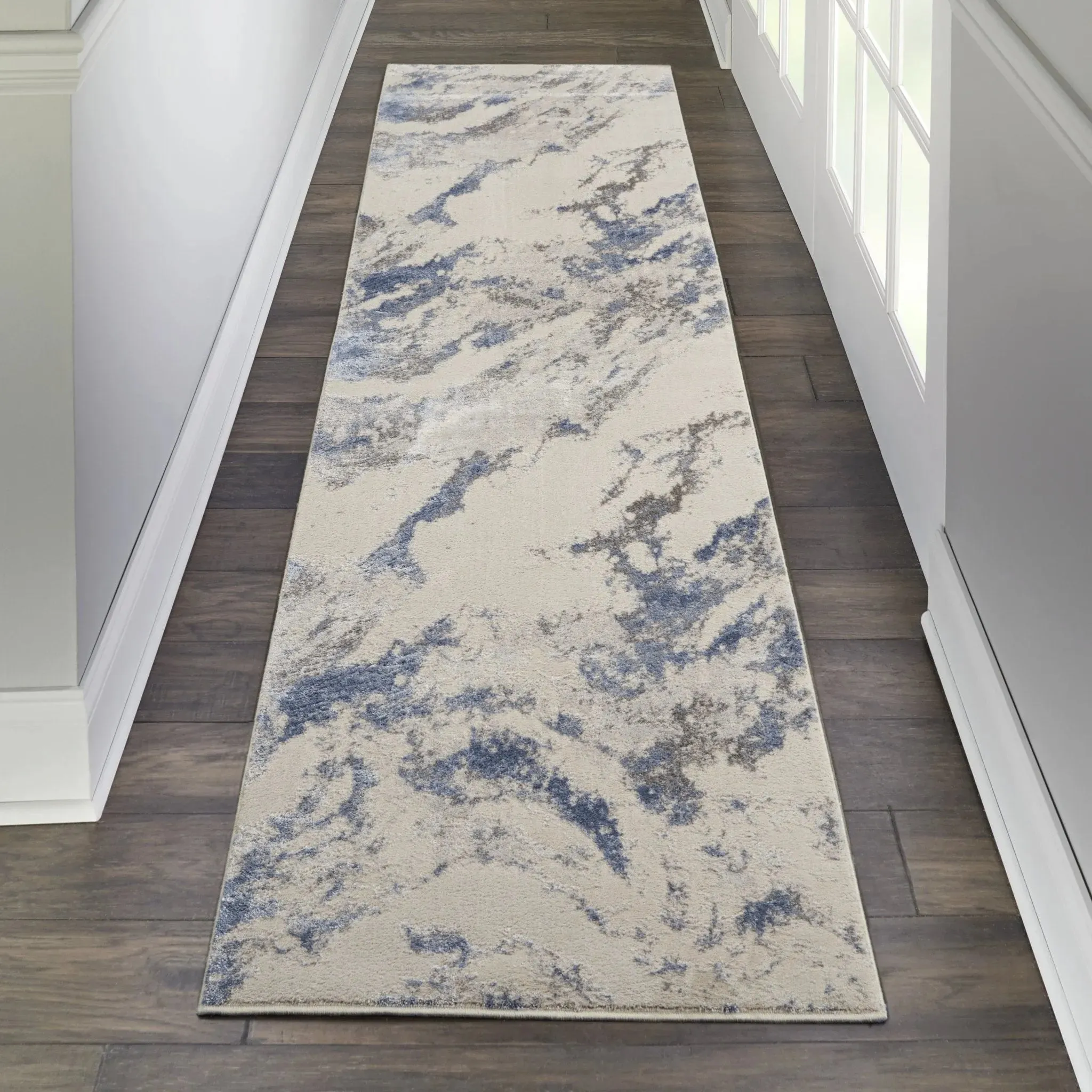 Silky Textures SLY03 Blue/Ivory Rug