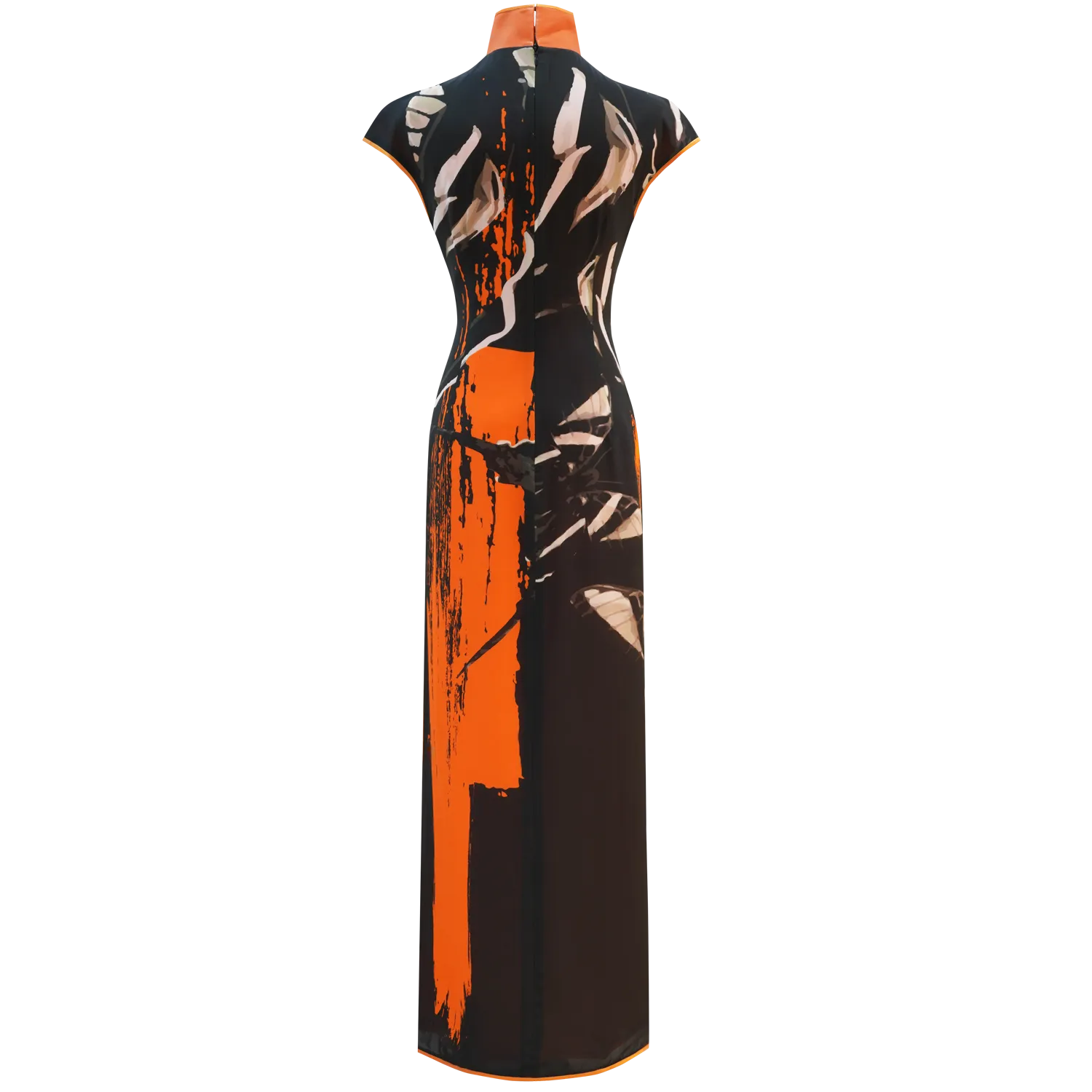SPARKLE BY KAREN CHAN x Fung Yuen Butterfly Reserve【WHITE DRAGONTAIL】100% Silk Cheongsam  (Cap Sleeve) (燕鳳蝶)