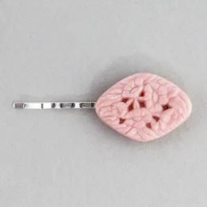 Vintage 1920s Bohemian pressed glass floral stone  hair pin. One of a kind. ac-h-207