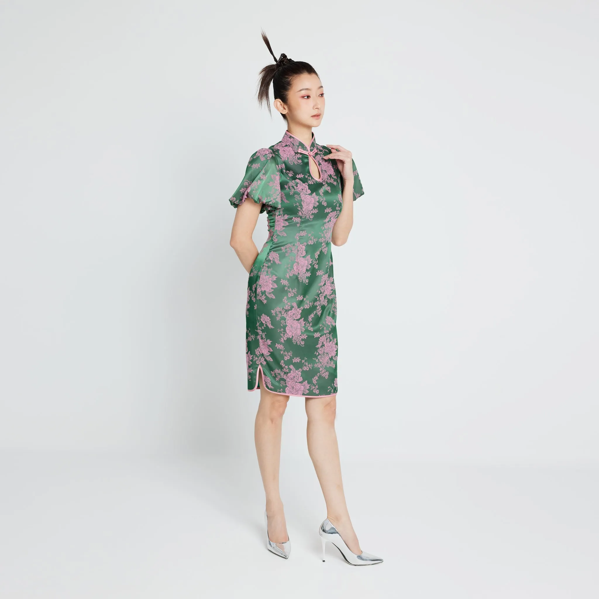 Wan Jun Puff Slv Qipao