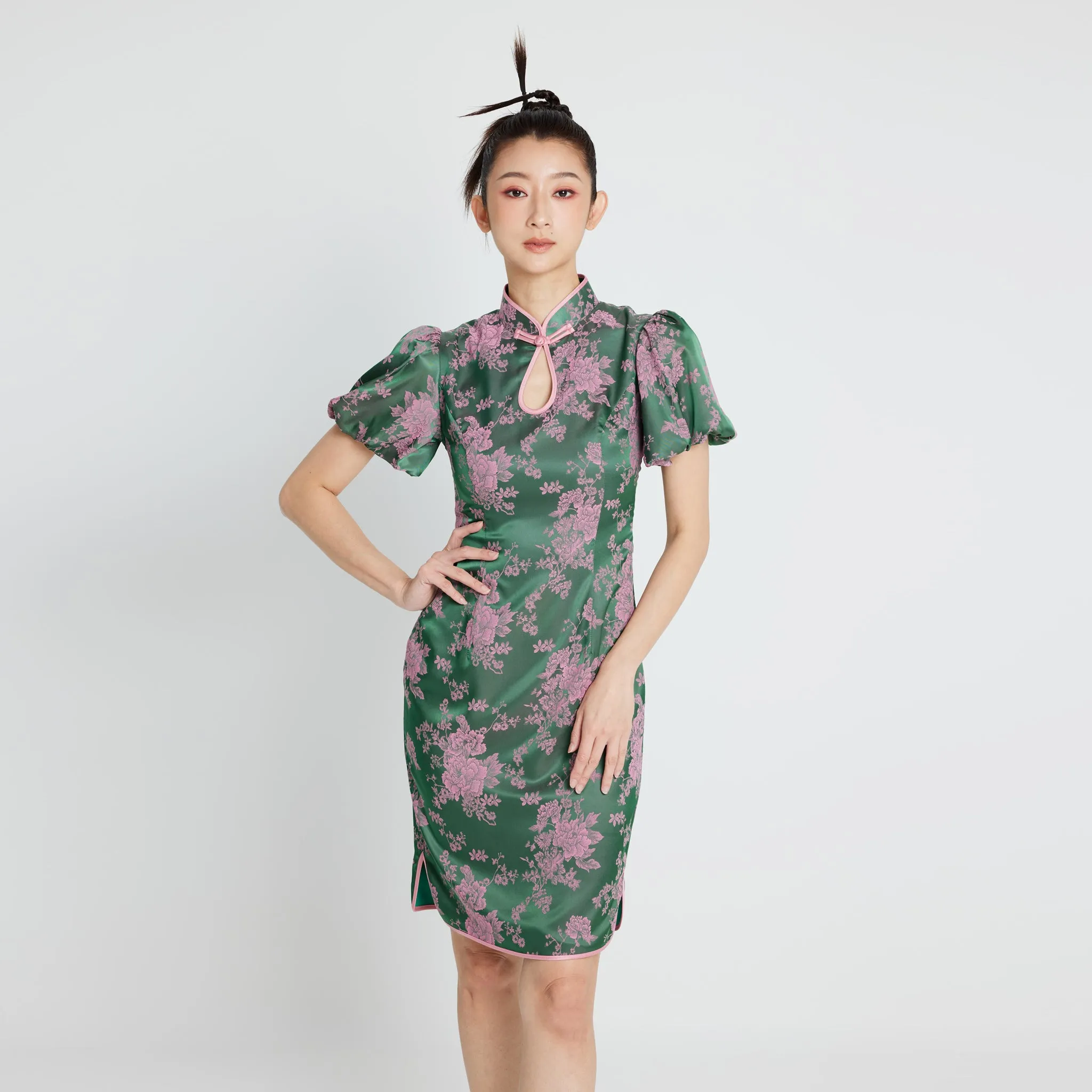 Wan Jun Puff Slv Qipao