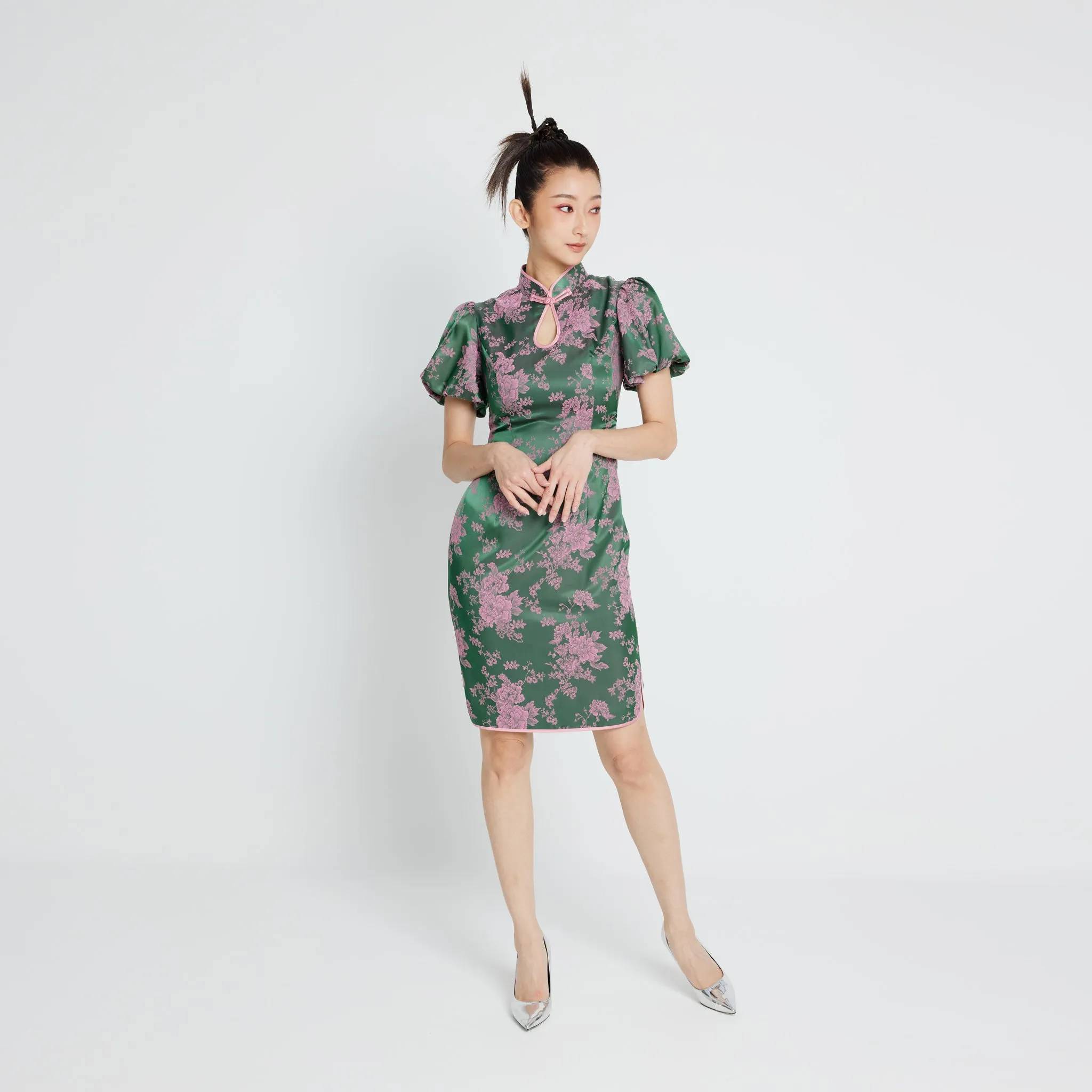 Wan Jun Puff Slv Qipao
