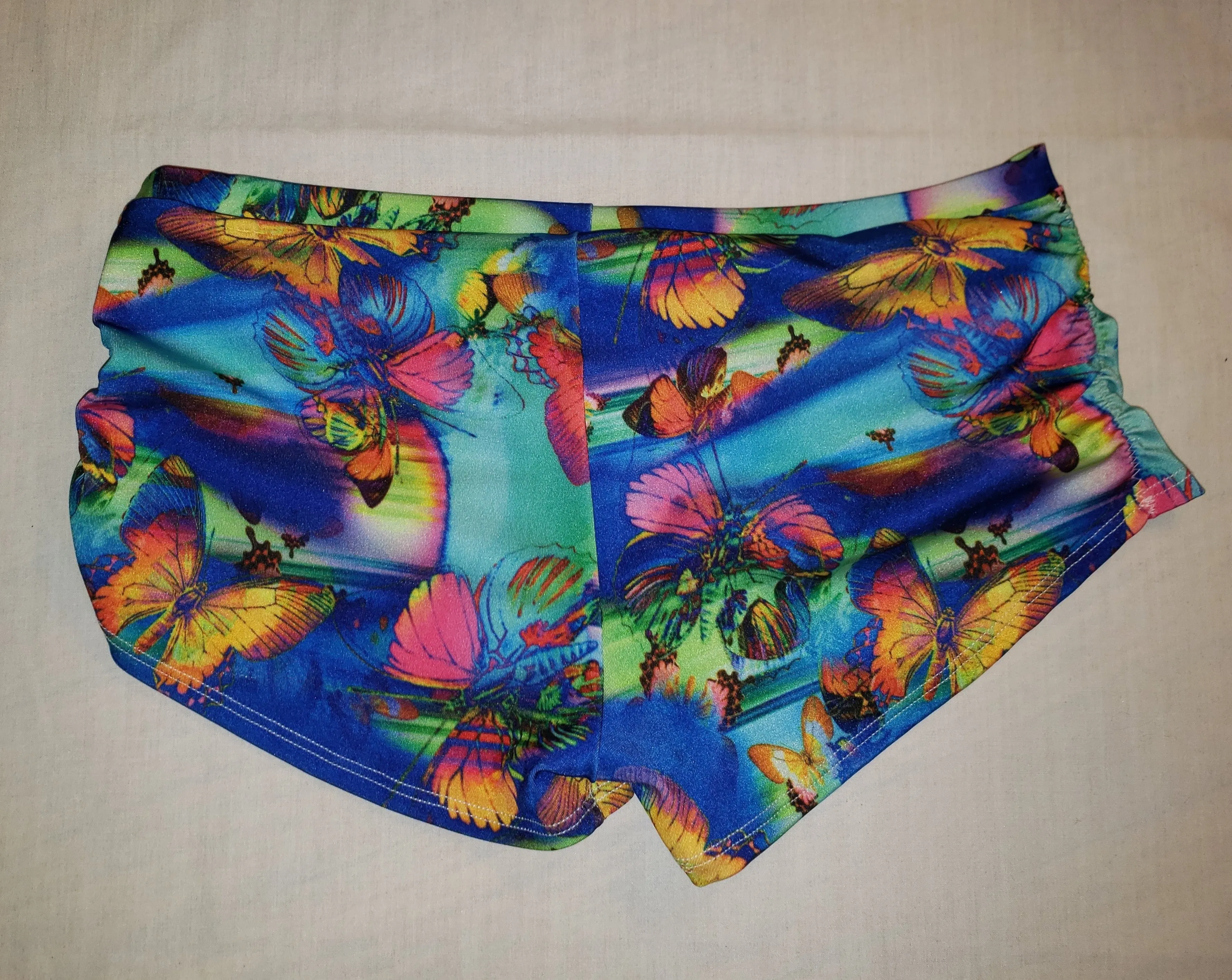 Yoga Short- Blue Butterfly